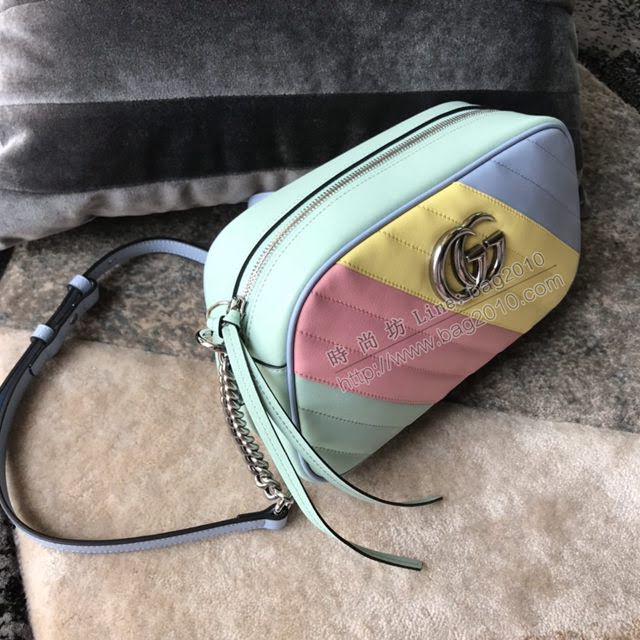 Gucci小牛皮女包 古馳新款GG Marmont馬卡龍新色首發 Gucci迷你手提包 583571香蕉黃  gdj1210